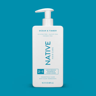 Front of Ocean & Timber Moisturizing 2-in-1 Shampoo and Conditioner bottle