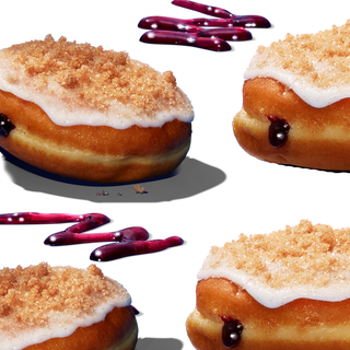 Sugar sprinkled donuts arranged 