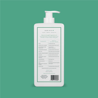 Back of Lily Milk & White Sage Body Wash bottle showing ingredient list and directions