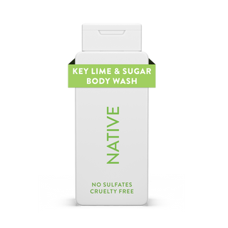 Native Key Lime & Sugar Body Wash bottle with white packaging and light green text