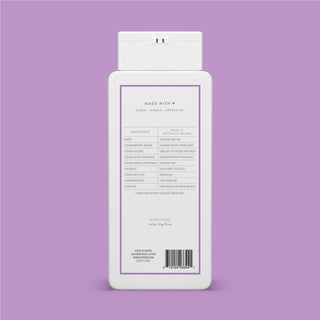 Back of Lilac & White Tea Body Wash bottle showing ingredient list and directions