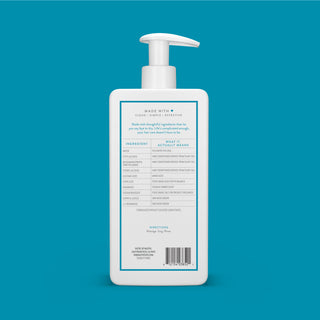 Back of Ocean & Timber Moisturizing Conditioner bottle showing ingredient list and directions