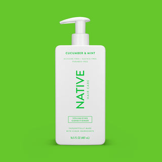 Front of Native Cucumber & Mint Volumizing Conditioner bottle