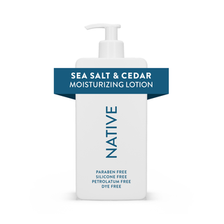 Front of Native Sea Salt & Cedar Moisturizing Lotion bottle