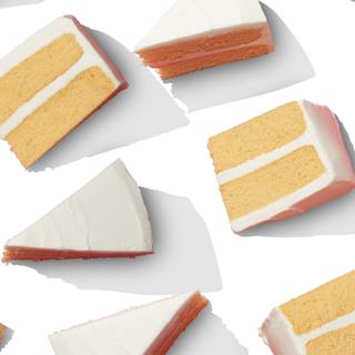 Arrangement of cake pieces