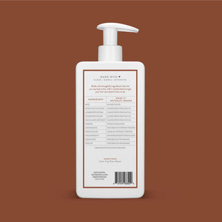 Back of Native Coconut & Vanilla Moisturizing Shampoo bottle showing ingredient list and directions