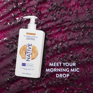 Native Full & Thick 2-in-1 Shampoo and Conditioner with text “Meet your morning mic drop”