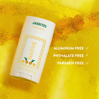 Native Jarritos - Pineapple deodorant with text saying "Aluminum free, phthalate free, paraben free"