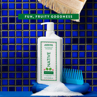 Jarritos - Watermelon Moisturizing Shampoo with text reading "Fun, Fruity Goodness"