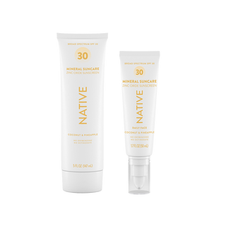 Tubes of Native Mineral Suncare Daily Body and Face Sunscreen SPF 30 side-by-side