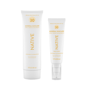 Tubes of Native Mineral Suncare Daily Body and Face Sunscreen SPF 30 side-by-side